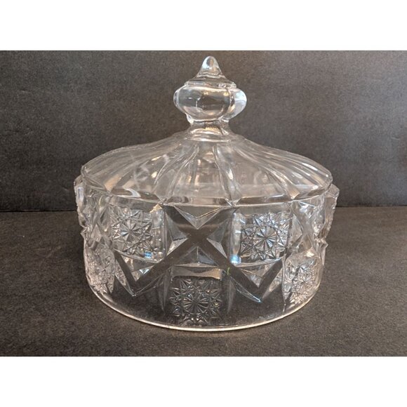 Vintage Westmoreland Clear Pressed Glass Butter Dish W Dome Lid Scalloped Plate - Picture 4 of 9